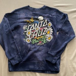 Santa Cruz blue tye dye crewneck sweater